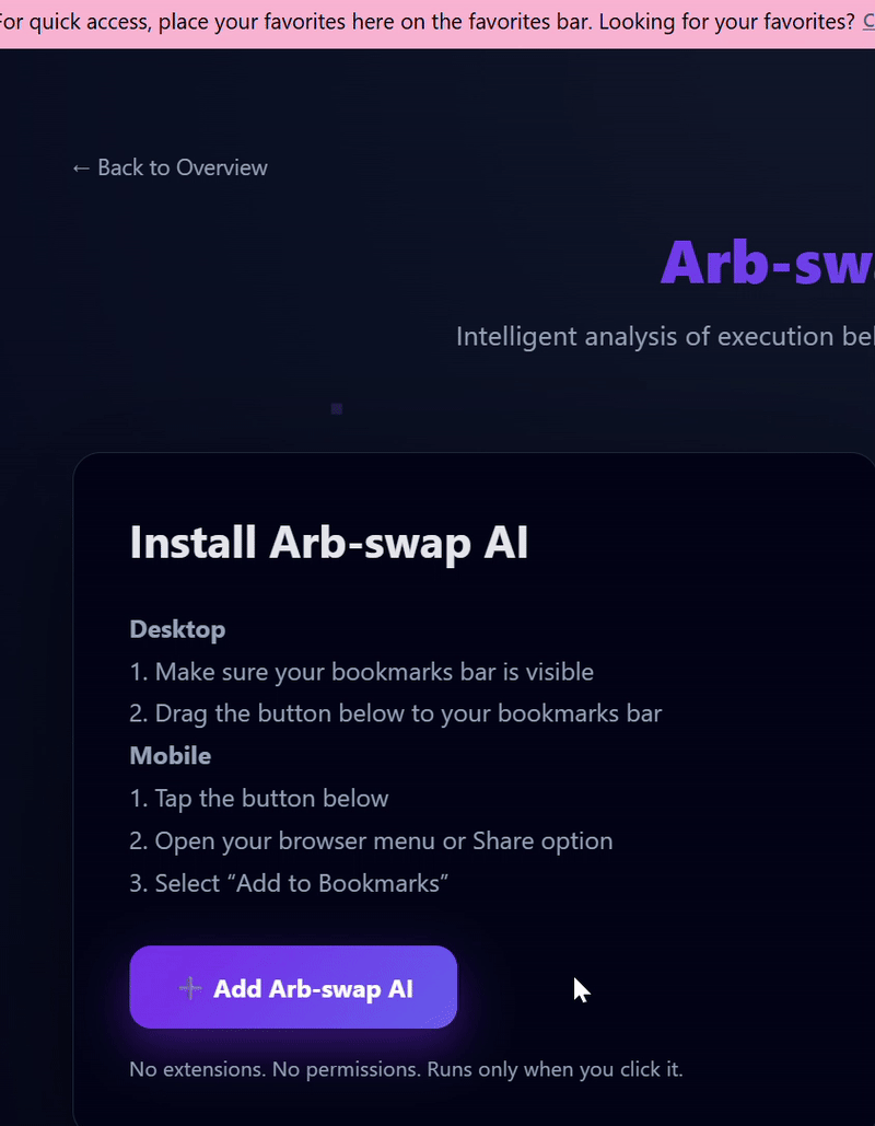 How to add Arb-swap AI to your bookmarks